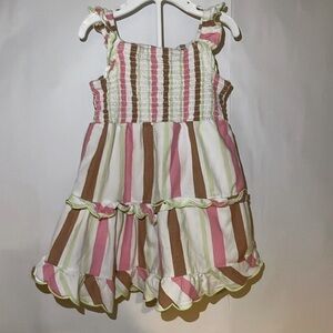 Wonder Nation Sundress White with Pink & Green Stripes, baby size 18 months